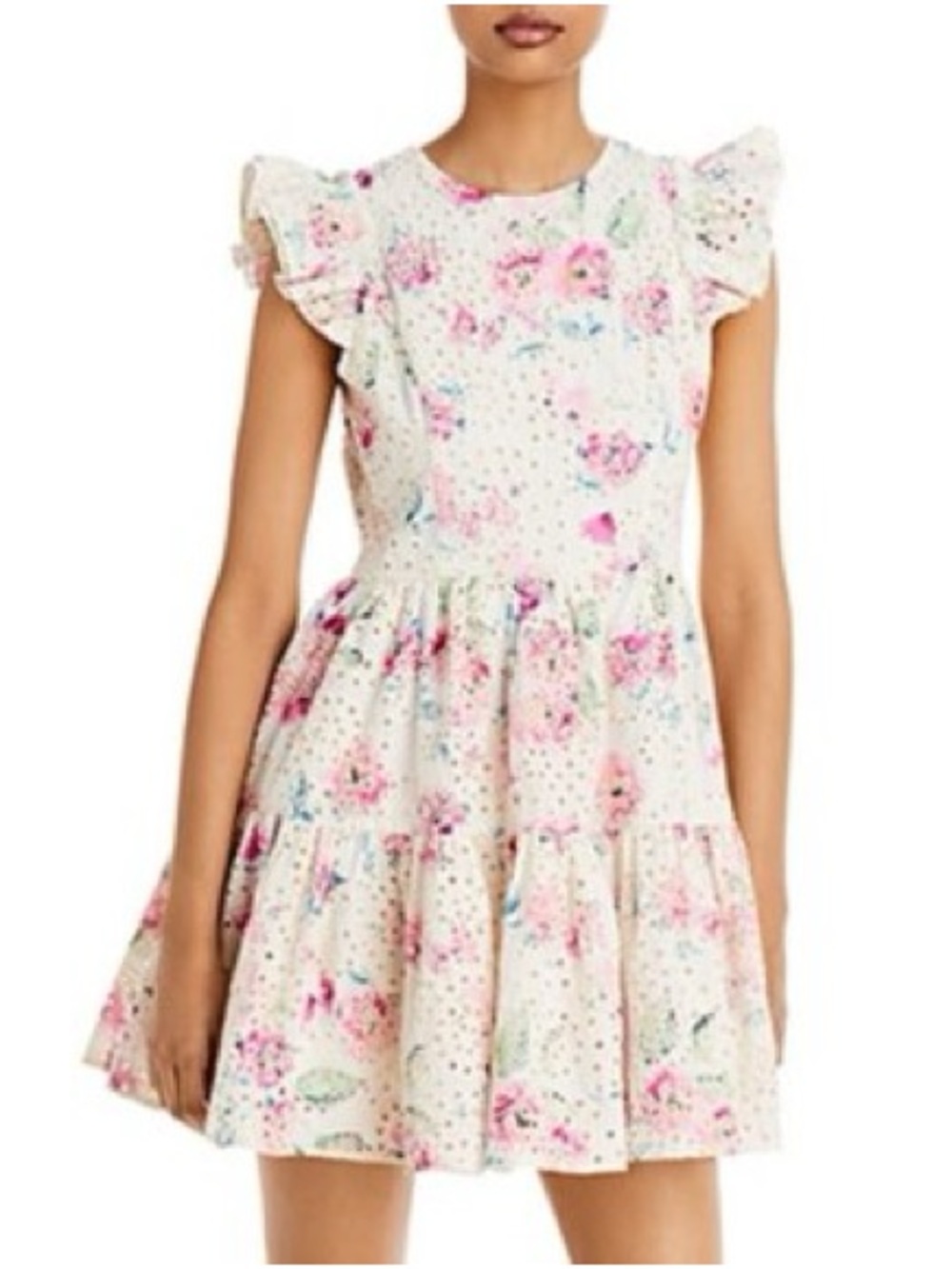NWT Aqua Brand Cotton Floral Eyelet Dress Bloomingdale's size small